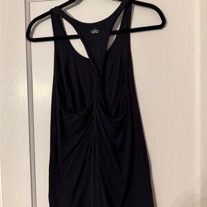ALO Yoga Black Twist back Tank Top